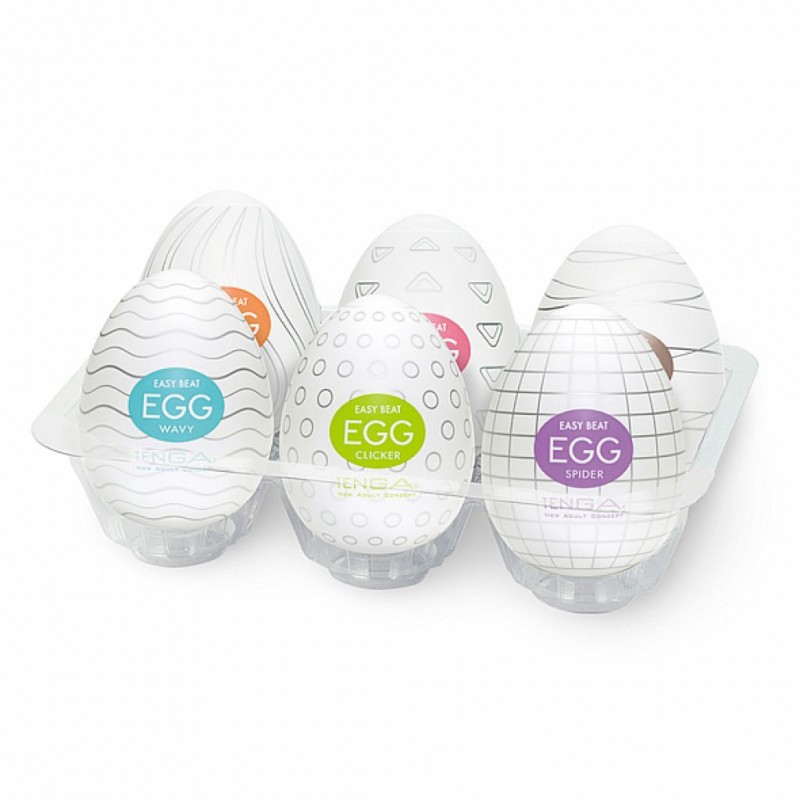 Zestaw 6 masturbatorów - Tenga Egg 6 styles pack  